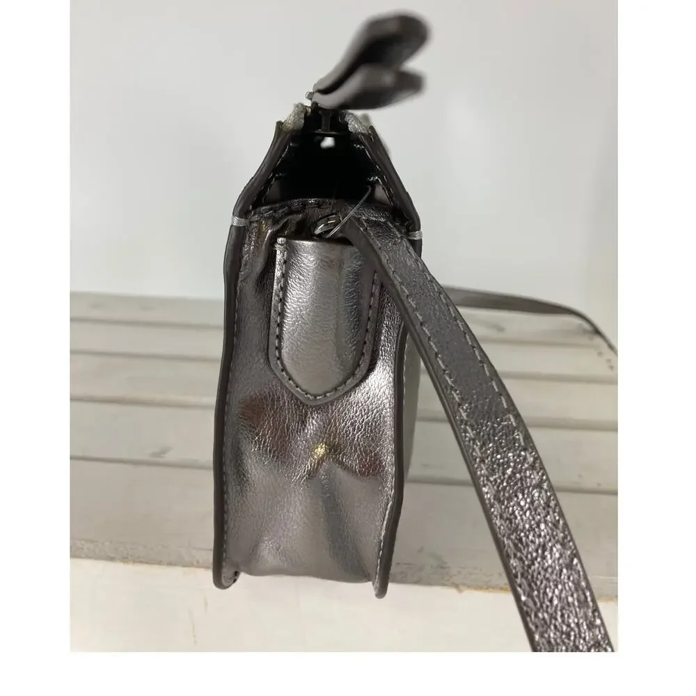 KATE SPADE NWT, PEWTER METALIC LEATHER WOMENS CROSSBODY BAG - Picture 5 of 12